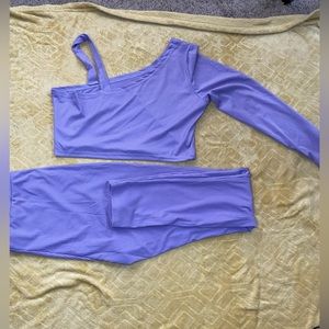 Purple crop top and pants